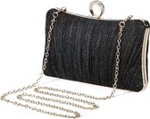 Clutch Bag voor dames, sprankelende avondtas voor dames, charmante glinsterende handtas, elegante geplooide satijnen formele portemonnee voor feest, wieden, schoolbal, banket, cocktail
