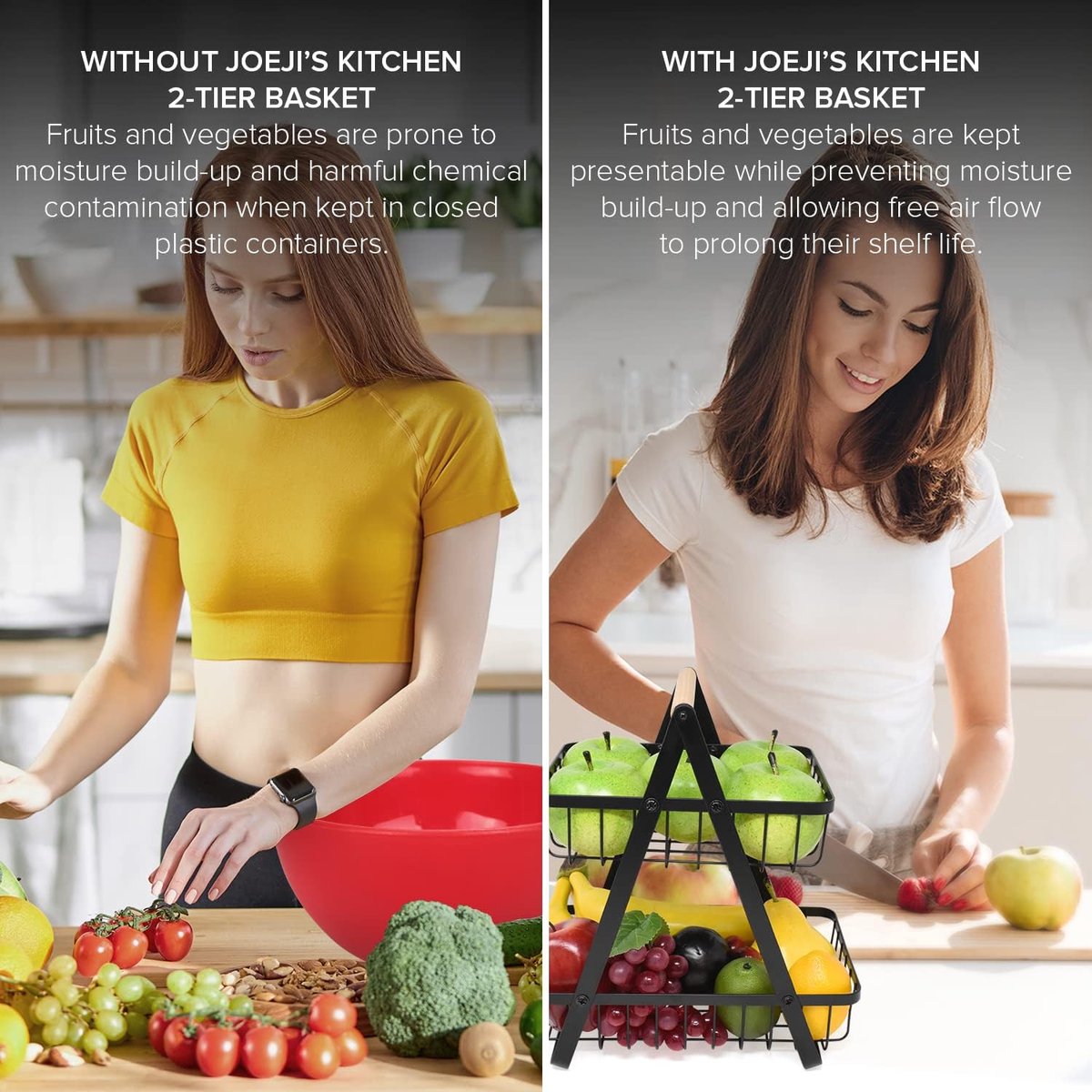 Joeji's Kitchen - Panier de rangement pour légumes - Corbeille de fruits -  Corbeille