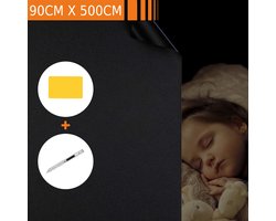 Simple Fix Raamfolie - 90CM x 500CM - Verduisterende folie - verduisteringsdoek - Raamfolie Verduisterend - Blackout - Anti Inkijk - Isolerend en Zonwerend - Herbruikbaar - Statisch - Zwart
