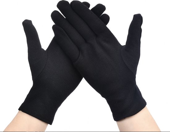 Katoenen Handschoenen Zwart Maat S - Inspectie katoenen werkhandschoenen  munt sieraden... | bol.com