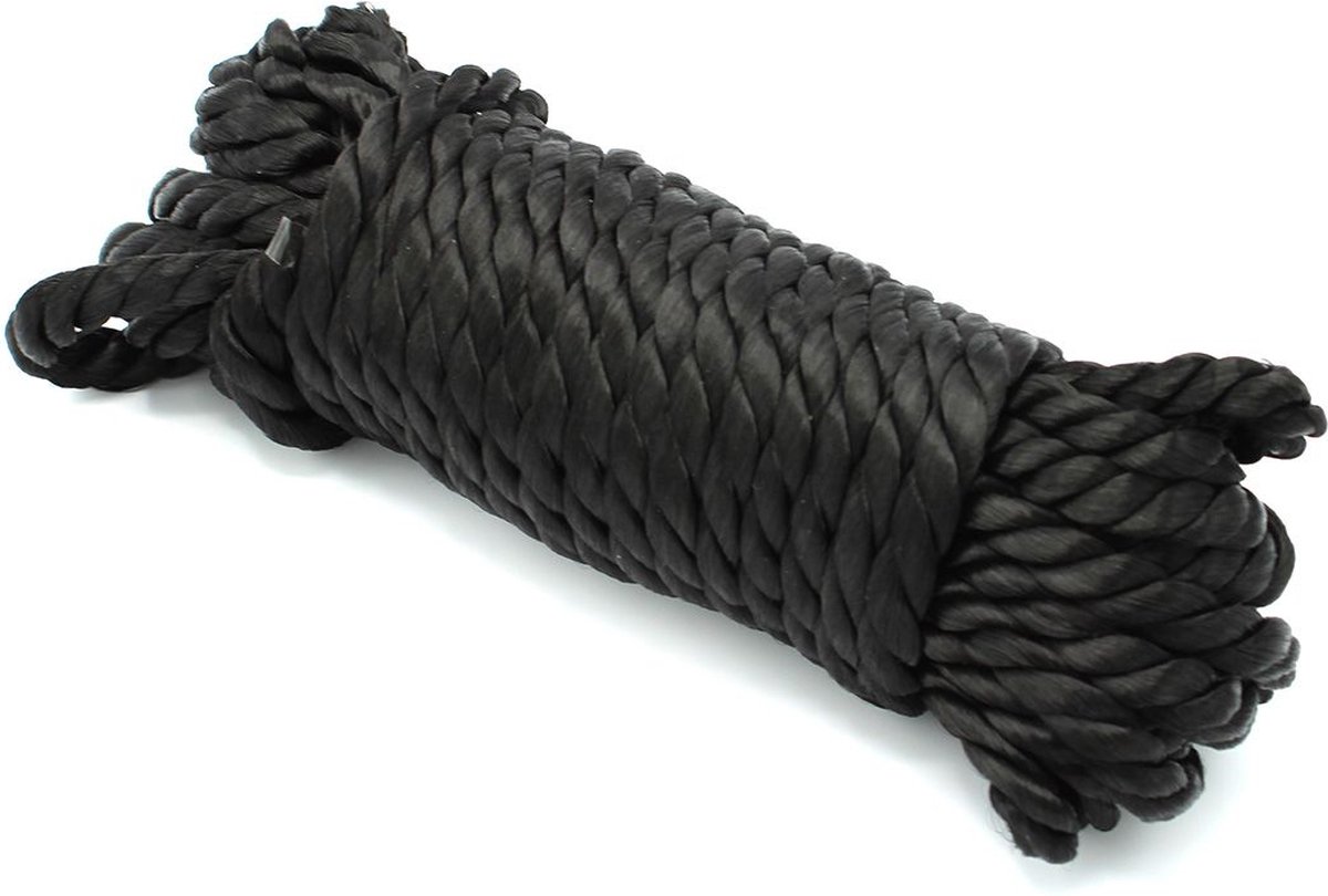 Goedkoopste Deluxe Bondage Touw in Zwart - Hoogwaardig, Zacht en Duurzaam Polyester - 10m Lengte