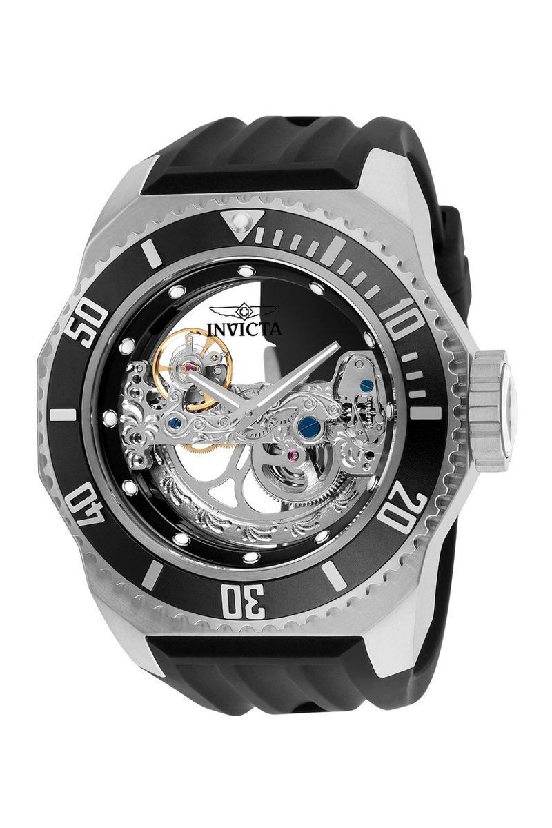 Invicta Pro Diver 25610 Heren Horloge - Waterdicht - Analoog - Automatisch Uurwerk - Roestvrij Staal met grijze Wijzerplaat - 52mm