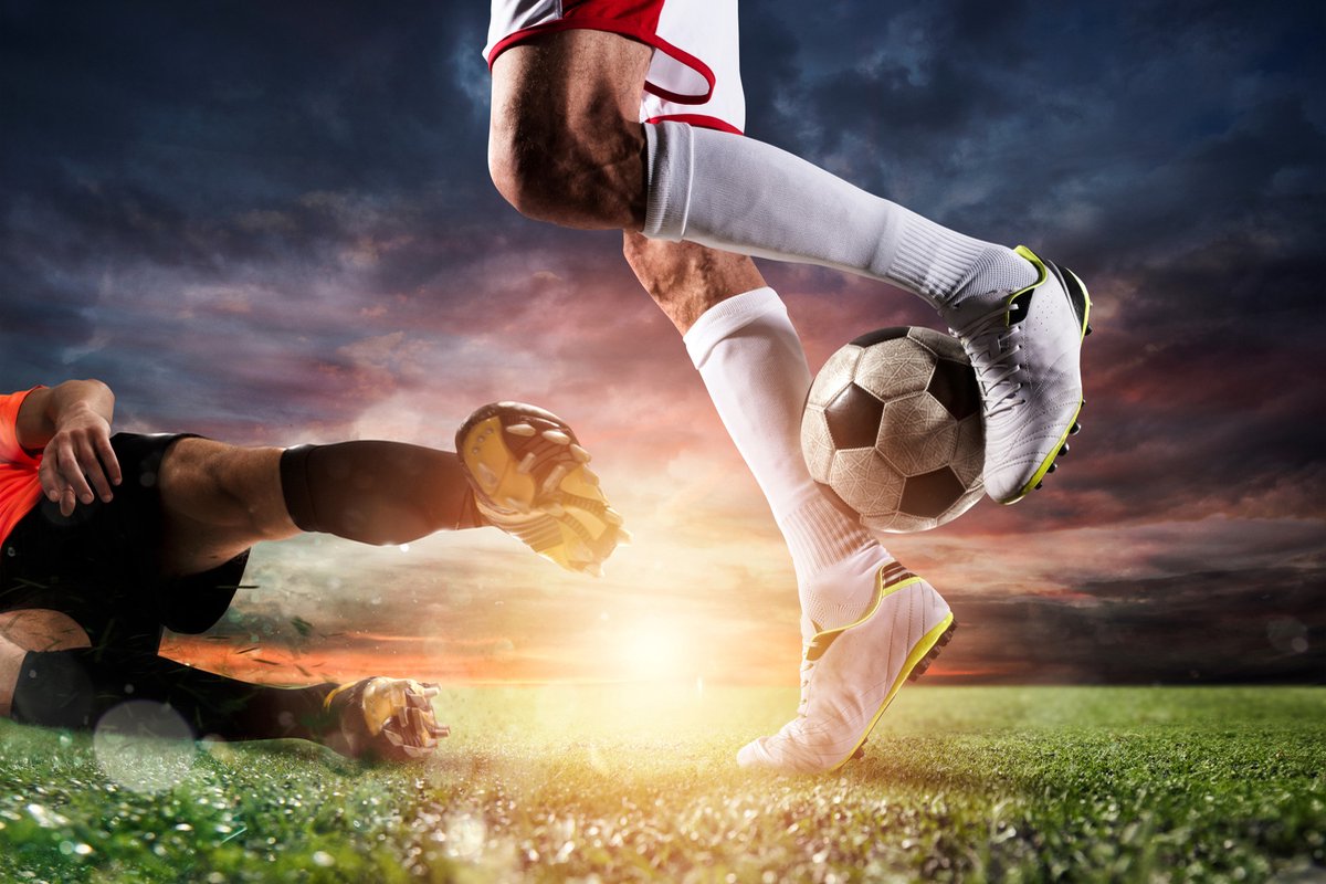 300cm X 210cm - Fotobehang - Voetbal wedstrijd, te koop in 11 maten, Kinderkamer, inclusief behanglijm