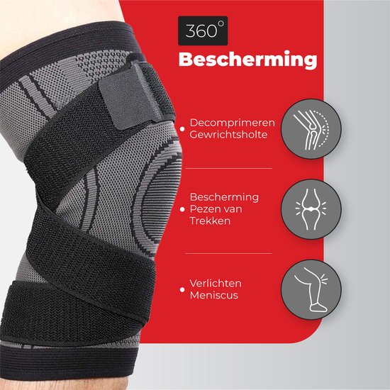 Medicca - Orthopedische Kniebrace - Kniebandage - Sportbrace - Meniscus - Zwart - Medicca