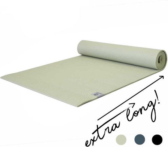 Extra Lange Yogamat | Sticky | 6mm dik | Sage Groen