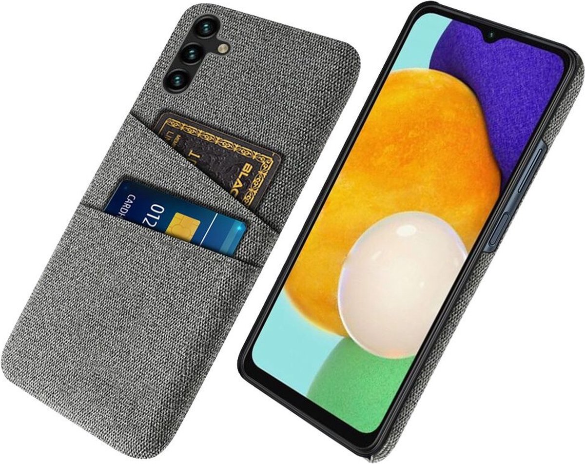 Hoesje met Kaarthouder Back Cover Grijs Geschikt voor Samsung Galaxy A54