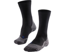 FALKE TK2 Cool Wandelsokken anti blaren, medium padding functioneel garen sportsokken heren zwart - Maat 44-45