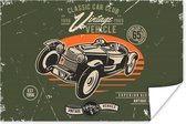 Poster Vintage - Oldtimer - Auto - 60x40 cm - Vaderdag cadeau - Geschenk - Cadeautje voor hem - Tip - Mannen