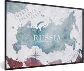 Fotolijst incl. Poster - Rusland - Wereldkaart - Verf - 60x40 cm - Posterlijst