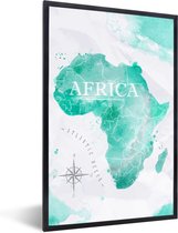 Fotolijst incl. Poster - Wereldkaart - Kleuren - Afrika - 20x30 cm - Posterlijst