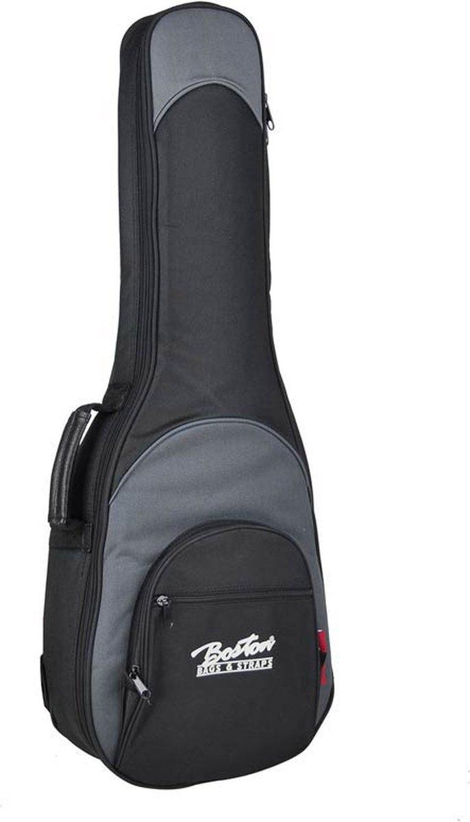 Boston UKC-25-BG Super Packer Gigbag voor Concert Ukelele – 25 mm Voering, Zwart/Grijs