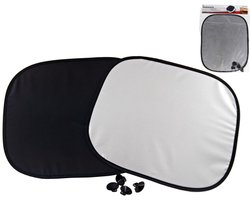 Autozonnescherm niet doorzichtig - De zonneschermen houden de zon buiten |Zonnescherm auto| zonbescherming autoramen| zwarte zonnescherm|Zonnescherm set zijraam auto36x44cm Grijs/Zwart