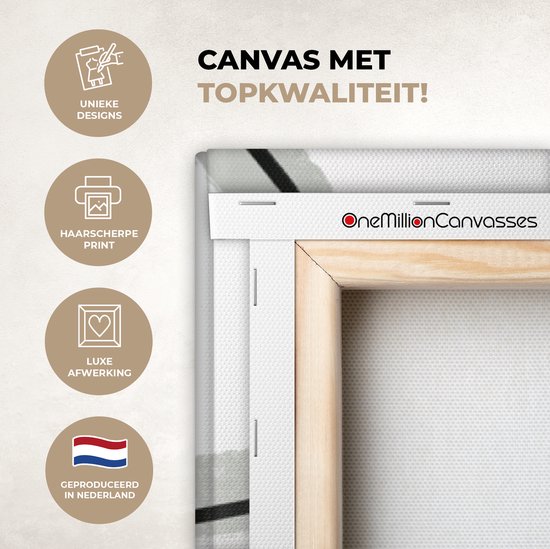 Peinture sur toile 160x80 cm - Décoration murale Bloem - Art - Wit - Zwart - Décoration murale murale salon - Décoration chambre - Accessoires de chambre - Peintures