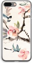Case Company® - Hoesje geschikt voor iPhone 8 Plus hoesje - Japanse bloemen - Soft Cover Telefoonhoesje - Bescherming aan alle Kanten en Schermrand