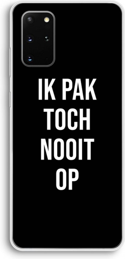 Case Company® - Coque Samsung Galaxy S20 Plus - Je ne décroche jamais - Zwart - Coque souple pour téléphone - Protection sur tous les côtés et bord de l'écran