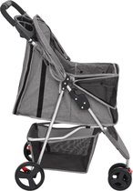 vidaXL Landau pliable pour chien Gris Tissu Oxford 80 x 46 x 98 cm