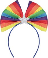 Smiffys - Rainbow Flag Bow Kostuum Haarband - Regenboog