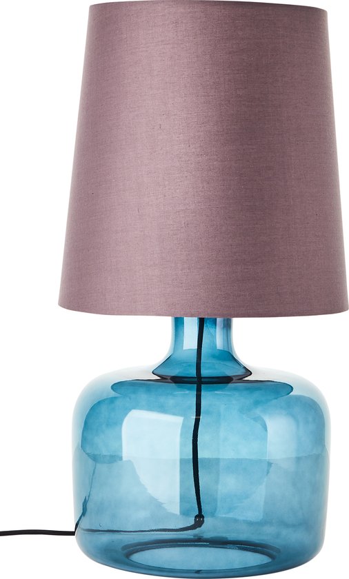 Brilliant Hydra tafellamp 57cm taupe/donkerblauw glas/textiel snoer schakelaar 1x A60, E27, 60 W, geschikt voor normale lamp (niet inbegrepen)