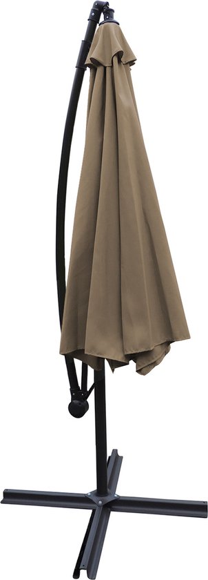 Parasol déporté MOLOKAI carré 2,7x2,7m taupe