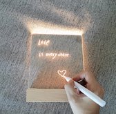 LED-Schijfbord - Schrijfbare lamp- Nachtlamp - Acrylglas - Lichtgevende planner en notitiebord - Inclusief pen