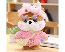 Klikkopers® - Cafe Mimi - Shiba Inu - Paper Duck - Lalafanfan Knuffel - Accesoires Mystery Pick - Lalafanfan - Kawaii knuffel - Hond - 30cm