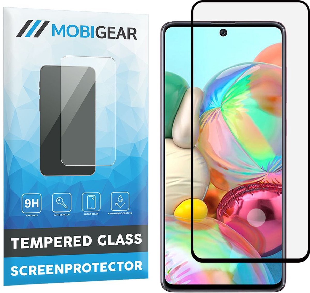 Mobigear Screenprotector geschikt voor Samsung Galaxy A71 Glazen | Mobigear Premium Screenprotector - Case Friendly - Zwart