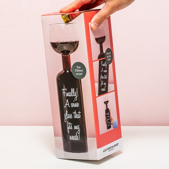 Wijnfles-glas cadeau tot 25 euro