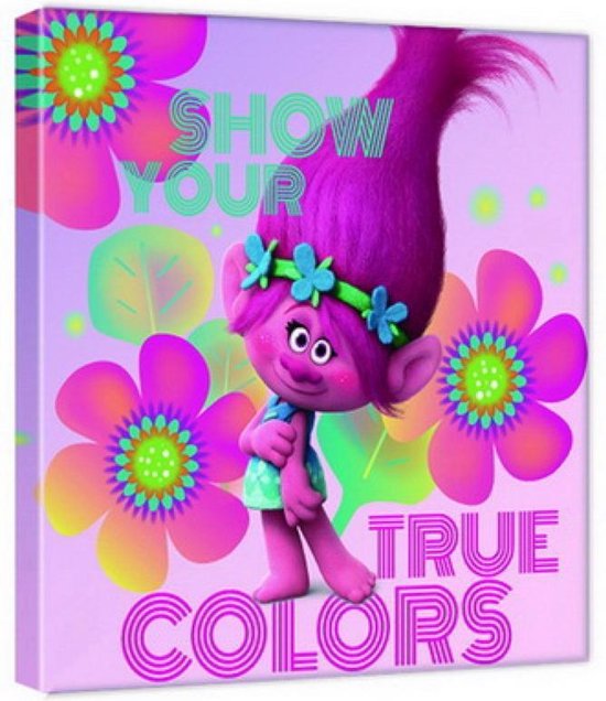 Trolls Show Your True Colors canvas wand decoratie 35 x 35 cm.