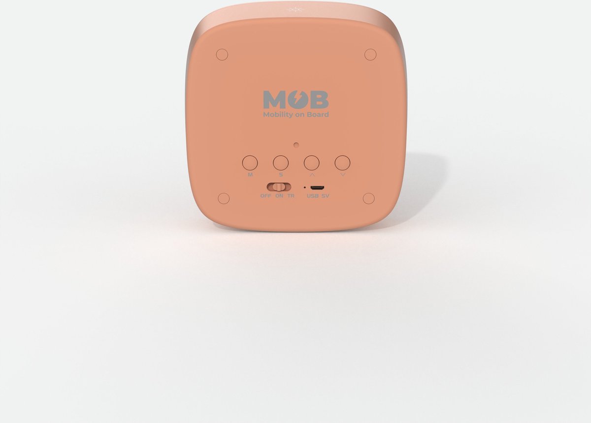 MOB – MOBILITY ON BOARD Billy Clock wekker en nachtlampje voor kinderen, motief konijnen, stof voorkant, frame van kunststof, soft-touch programmering van datum, tijd en 3 alarmen (blauw