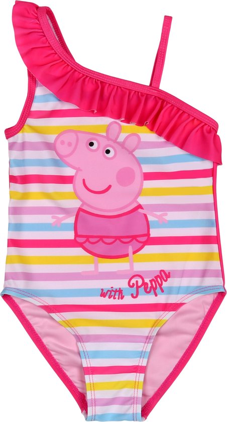 Peppa Pig - Maillot de bain rayé rose, maillot de bain fille / 104-110
