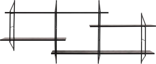 Sohome Etagère murale Montrelle - métal / bois 191 x 79cm - noir