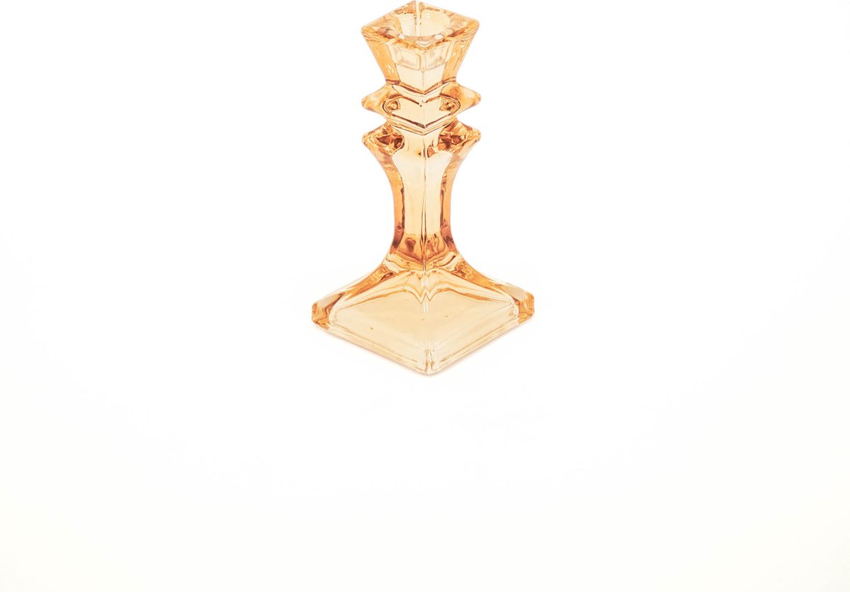 Housevitamin Glazen Kandelaar -Amber-8x15,5cm