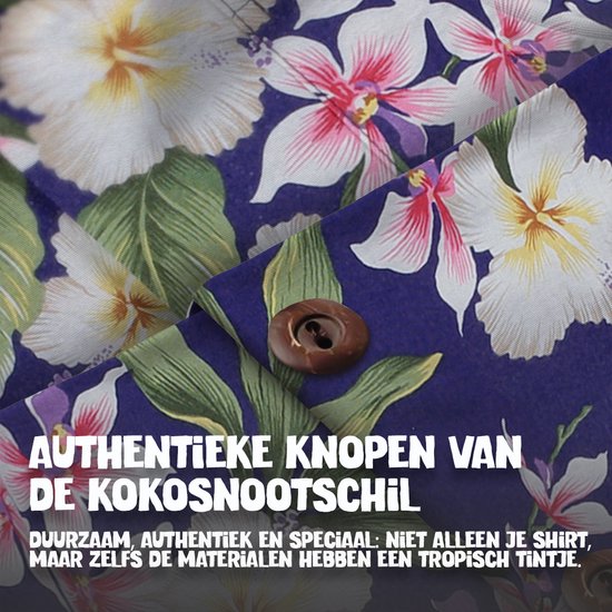 Hawaii Blouse Mannen - Shirt - Hemd - 100% Katoen - Overhemd Heren Korte Mouw - Made in Hawaii "Tropisch Paars" Maat XL
