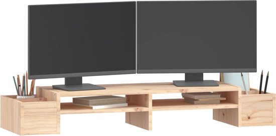 vidaXL Support d'écran 100 x 27,5 x 15 cm Bois de pin massif