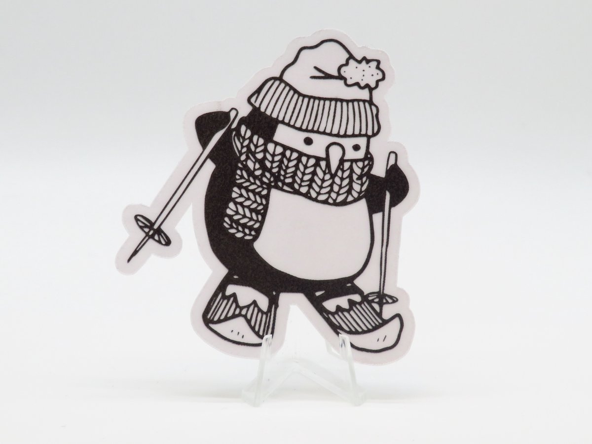 Skiënde Pinguïn Sticker - Dieren in het Dagelijks Leven | Vera's Arts & Dice | Schattige Stickers - Handgemaakte Stickers - Journaling - Bullet Journal - Scrapbooking - Leuke Stickers - Laptop Sticker - Telefoon Sticker