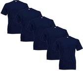 Fruit of the Loom - 5 pièces T-shirts Valueweight Col Rond - Marine Profond - L