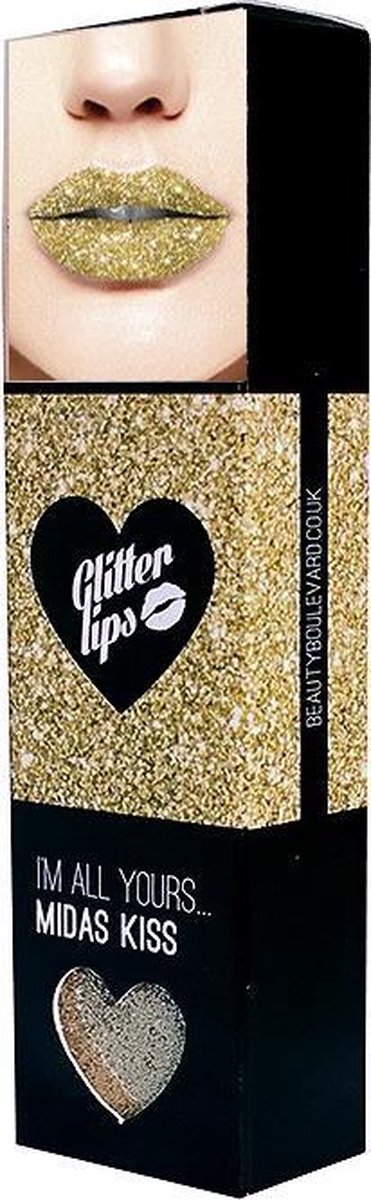 Glitterlips Midas Kiss 3 Piece Gift Set: Gloss Bond 3.5ml - Glitter 3g - Lip Brush