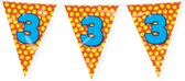 Paperdreams Slinger - Verjaardag 3 jaar thema Vlaggetjes - feestversiering - 10m - dubbelzijdig