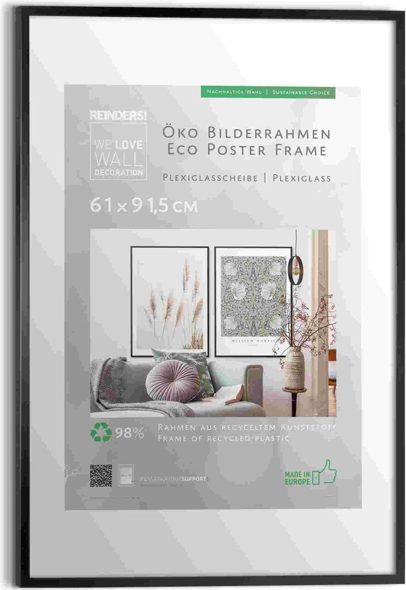 Cadre d'affiche Your Decoration - 61x91,5cm - Zwart - Plastique