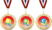 Zwemdiploma Medaille Set - Zwem Diploma A + B + C - Set van 3 stuks inclusief halslint