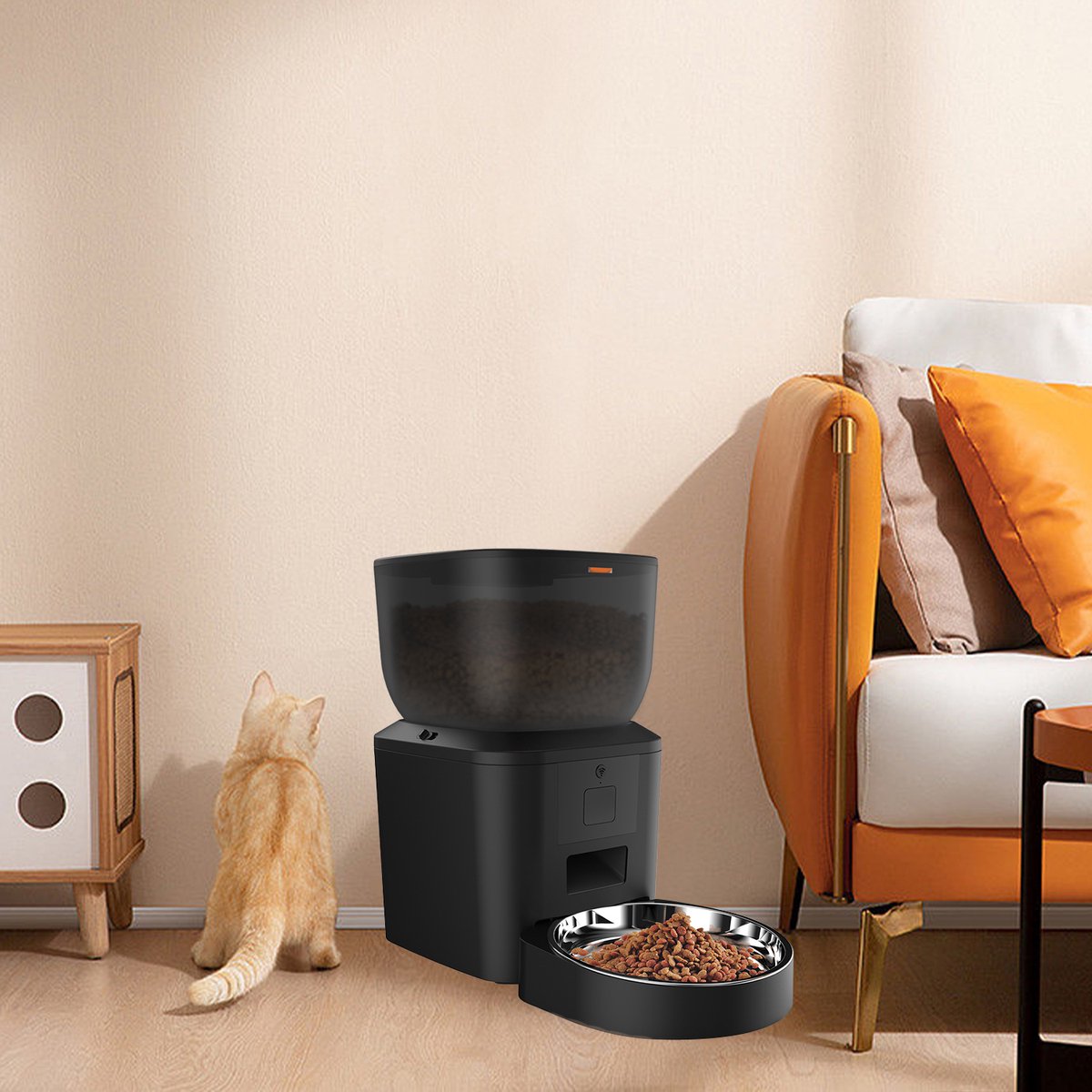 Afbeelding 2 van PetPal - Slimme Voerbak Kat- Voerautomaat kat- Voerbak - Kat - Hond -Voerautomaat met Camera -Instelbaar voedingsschema - katten - honden -Voice recorder - 6L