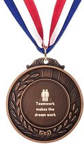 Akyol - badminton medaille bronskleuring - Badminton - sporters - inclusief kaart - sport cadeau - sporten - badminton cadeau - leuk kado voor je sporter om te geven