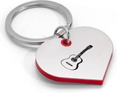 Akyol - porte-clés guitare forme coeur - Guitare - meilleur guitariste - cadeau - porte-clés musique - porte-clés gravé - personnalisé - porte-clés avec naam