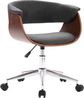 vidaXL-Kantoorstoel-draaibaar-gebogen-hout-en-stof-grijs