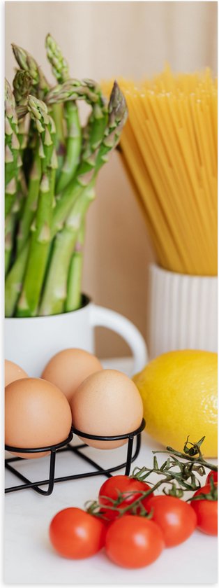 Poster (Mat) - Ingrediënten bij elkaar voor Gerecht - 40x120 cm Foto op Posterpapier met een Matte look