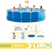 Intex Metal Frame Zwembad - Opzetzwembad - 457x122 cm - Inclusief Onderhoudspakket, Filter en Skimmer