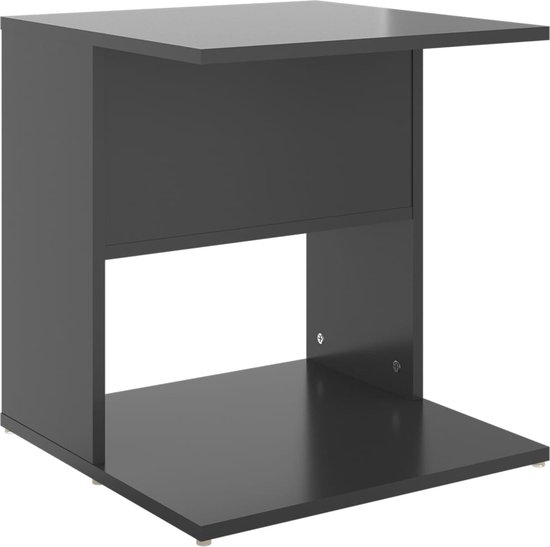 vidaXL Table d'appoint 45x45x48 cm Panneau de particules gris brillant