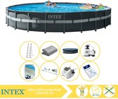 Intex Ultra XTR Frame Zwembad - Opzetzwembad - 732x132 cm - Inclusief Filterzand, Stofzuiger, Zoutsysteem en Zout