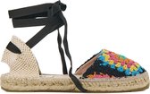 Manebi Espadrilles Female / Instappers / Damesschoenen - Canvas - U25P0 - Zwart combi - maat 41