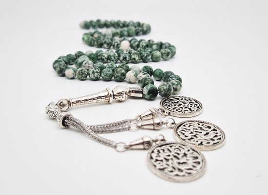 Nazareth Store Veelkleurige kristallen zirkoonkralen Gouden rozenkrans Katholieke kleurrijke kralenketting met wonderbaarlijk medaillekruis (Zilver